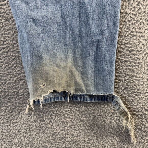 Vintage Ecko Unltd Jeans men's 36 Blue Denim Light Baggy Thrashed Y2k NO BUTTON - Picture 9 of 13